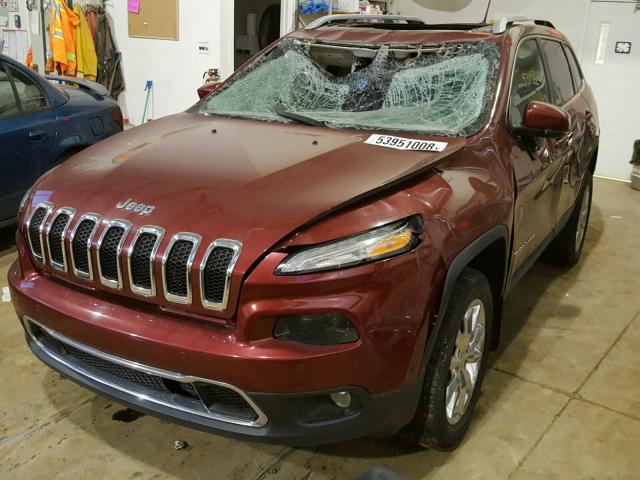 1C4PJMDS7FW521298 - 2015 JEEP CHEROKEE L RED photo 2