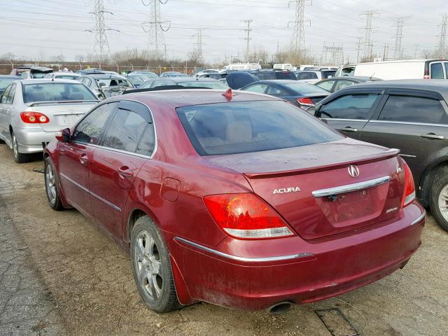 JH4KB16565C021113 - 2005 ACURA RL MAROON photo 3