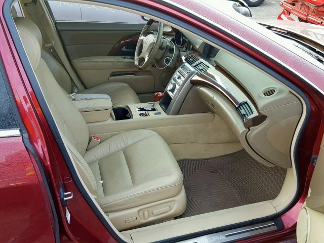 JH4KB16565C021113 - 2005 ACURA RL MAROON photo 5