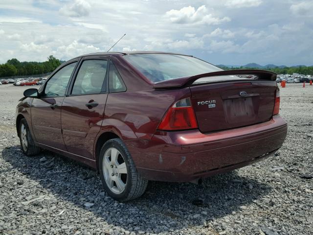 1FAFP34N17W237235 - 2007 FORD FOCUS ZX4 BURGUNDY photo 3