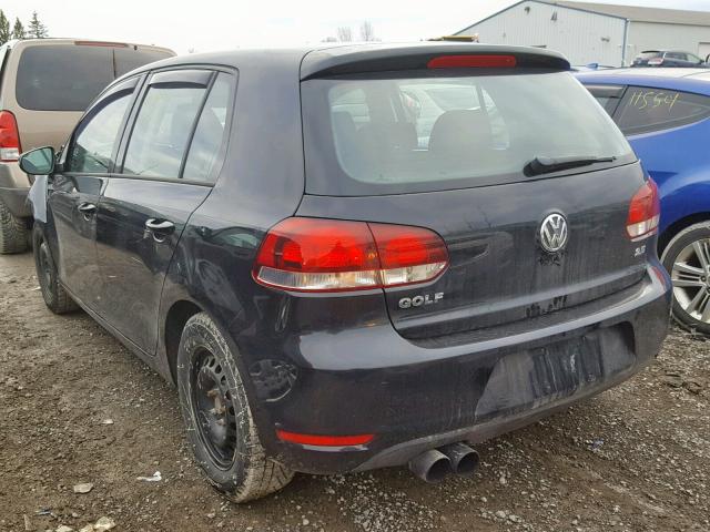 WVWCA7AJXBW323952 - 2011 VOLKSWAGEN GOLF BLACK photo 3