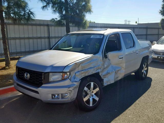 5FPYK1F62EB006574 - 2014 HONDA RIDGELINE SILVER photo 2