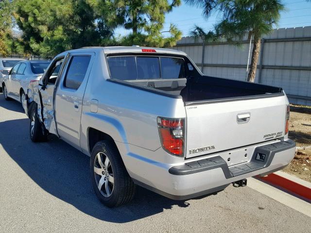 5FPYK1F62EB006574 - 2014 HONDA RIDGELINE SILVER photo 3