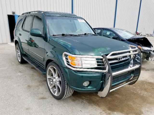 5TDZT38A61S033306 - 2001 TOYOTA SEQUOIA LI GREEN photo 1