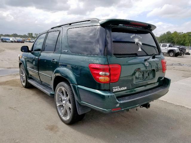 5TDZT38A61S033306 - 2001 TOYOTA SEQUOIA LI GREEN photo 3