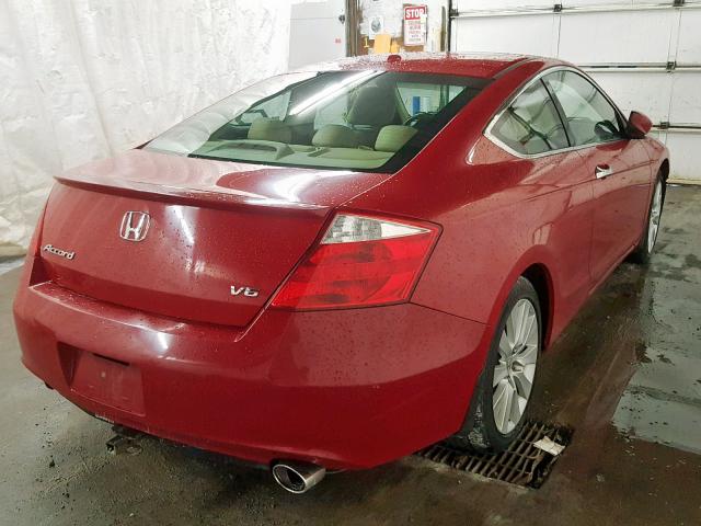 1HGCS22848A017512 - 2008 HONDA ACCORD EXL RED photo 4