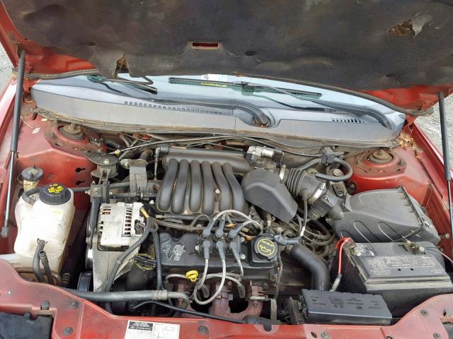 1FAFP55U21G116376 - 2001 FORD TAURUS SES RED photo 7