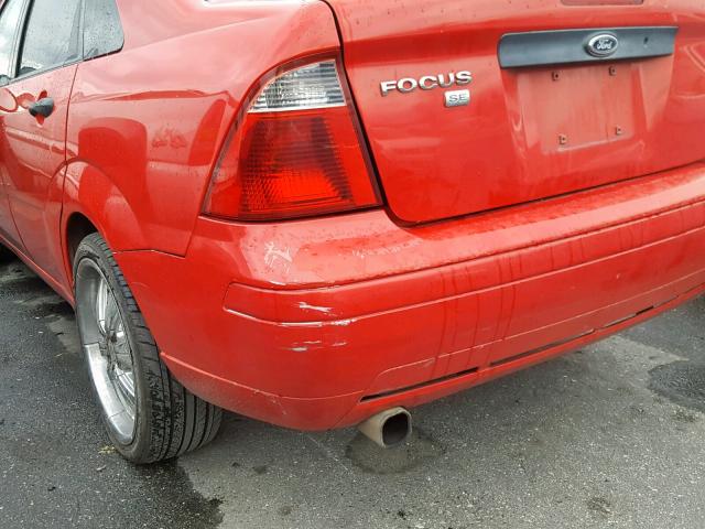 1FAHP34N16W137398 - 2006 FORD FOCUS ZX4 RED photo 9