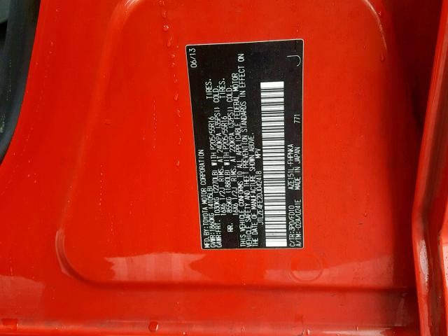 JTLZE4FE2DJ042418 - 2013 TOYOTA SCION XB Qırmızı foto 10