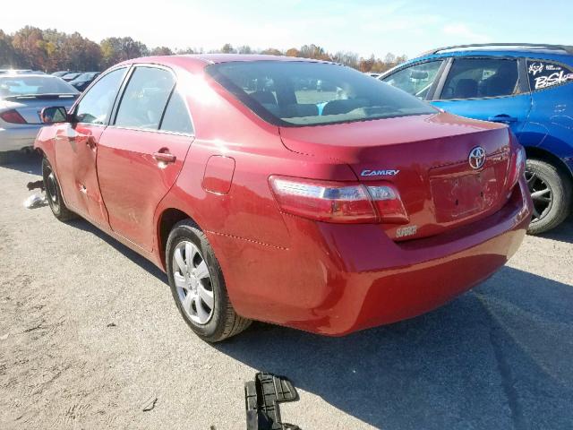 4T1BE46K97U162346 - 2007 TOYOTA CAMRY CE RED photo 3