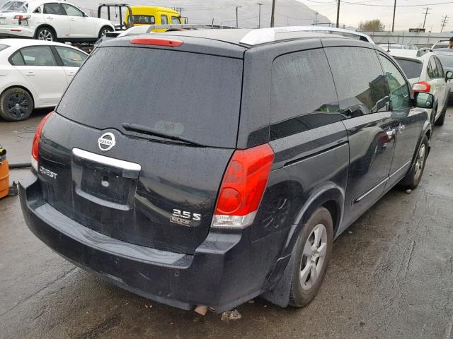 5N1BV28U87N118285 - 2007 NISSAN QUEST S BLACK photo 4