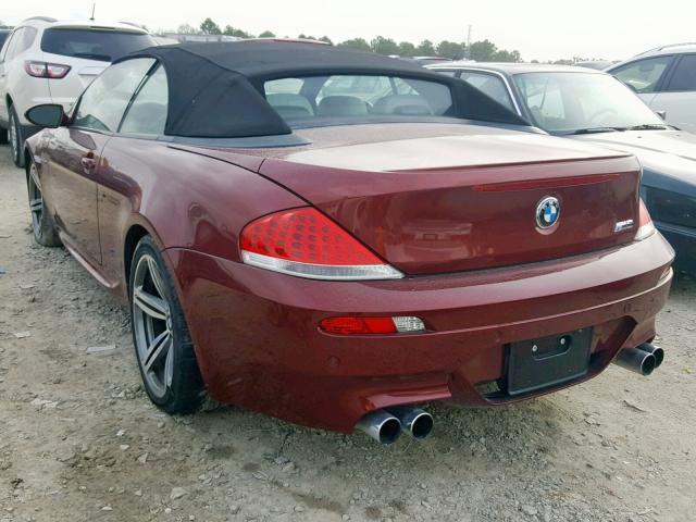 WBSEK93517CS32944 - 2007 BMW M6 BURGUNDY photo 3