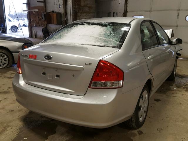 KNAFE221895650429 - 2009 KIA SPECTRA EX SILVER photo 4