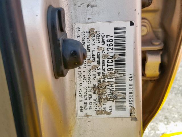 JHMRA1869TC012667 - 1996 HONDA ODYSSEY BA GOLD photo 10