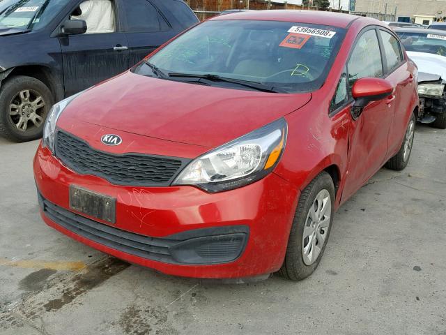 KNADM4A32E6385178 - 2014 KIA RIO LX RED photo 2