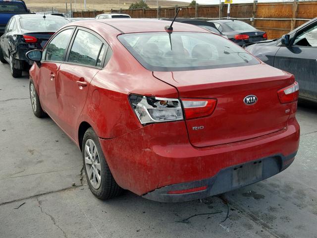 KNADM4A32E6385178 - 2014 KIA RIO LX RED photo 3