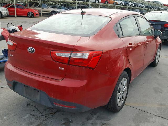 KNADM4A32E6385178 - 2014 KIA RIO LX RED photo 4