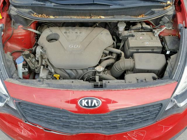 KNADM4A32E6385178 - 2014 KIA RIO LX RED photo 7