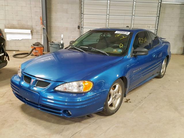 1G2NF12T0YM845926 - 2000 PONTIAC GRAND AM S BLUE photo 2