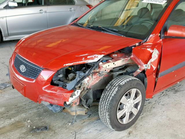 KNADE123566042165 - 2006 KIA RIO RED photo 9