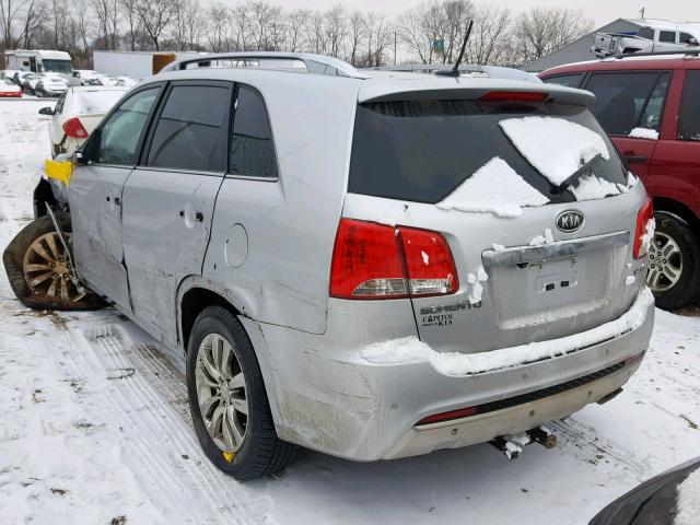 5XYKWDA28CG230186 - 2012 KIA SORENTO SX SILVER photo 3