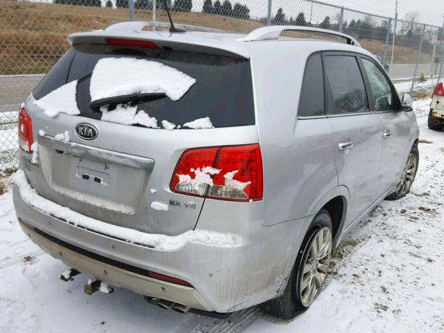 5XYKWDA28CG230186 - 2012 KIA SORENTO SX SILVER photo 4