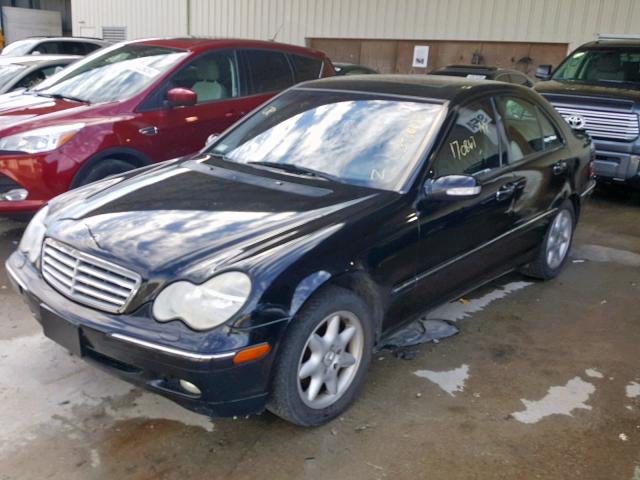 WDBRF61J92F248004 - 2002 MERCEDES-BENZ C 240 BLACK photo 2