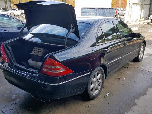 WDBRF61J92F248004 - 2002 MERCEDES-BENZ C 240 BLACK photo 4