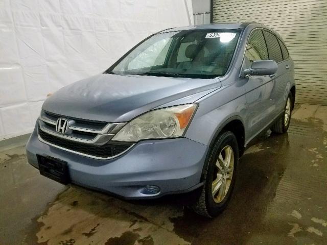 5J6RE4H75BL050387 - 2011 HONDA CR-V EXL BLUE photo 2