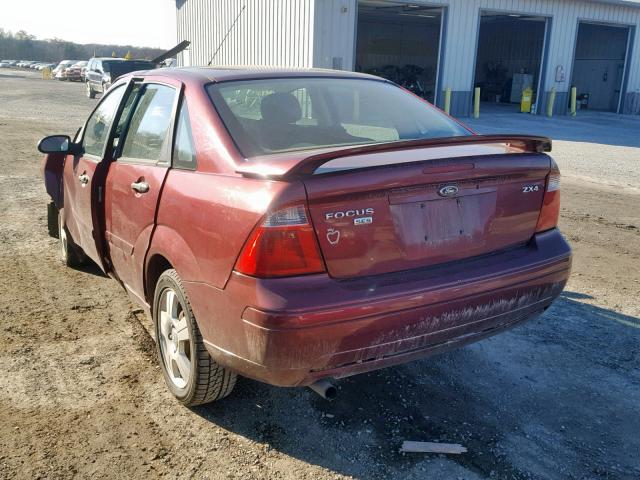 1FAHP34NX6W137111 - 2006 FORD FOCUS ZX4 BURGUNDY photo 3