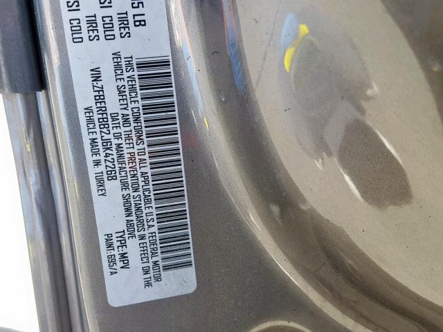 ZFBERFBB2J6K42268 - 2018 RAM PROMASTER 灰色 照片 10