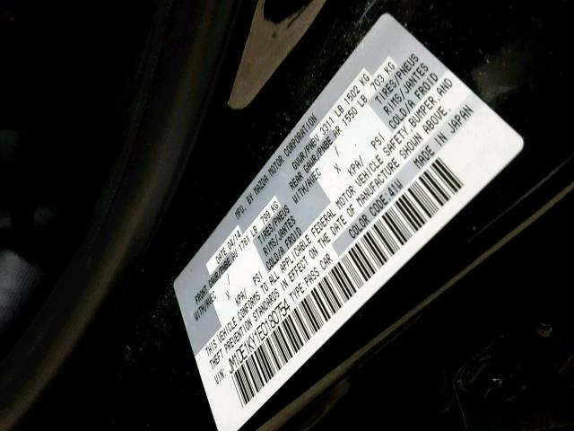 JM1DE1KY1E0180754 - 2014 MAZDA MAZDA2 SPO BLACK photo 10