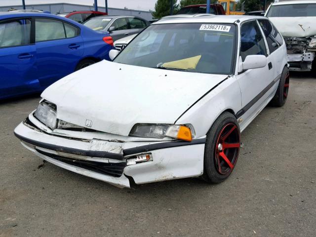 2HGED634XMH566326 - 1991 HONDA CIVIC WHITE photo 2