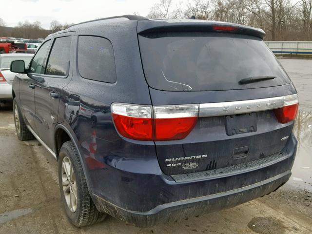 1C4RDJDG7CC336899 - 2012 DODGE DURANGO CR BLUE photo 3