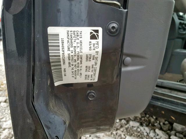 1G8AG52F03Z165961 - 2003 SATURN ION LEVEL BLACK photo 10