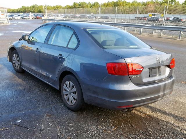 3VW2K7AJ6EM221090 - 2014 VOLKSWAGEN JETTA BASE GRAY photo 3