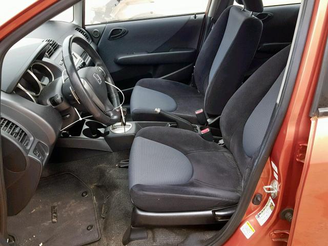 JHMGD38697S065004 - 2007 HONDA FIT S ORANGE photo 5