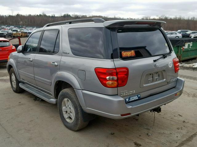 5TDBT48A02S123964 - 2002 TOYOTA SEQUOIA LI SILVER photo 3