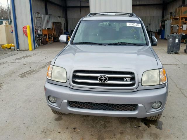 5TDBT48A02S123964 - 2002 TOYOTA SEQUOIA LI SILVER photo 9