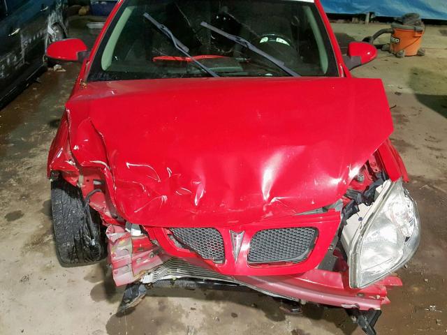 1G2AL15F377126146 - 2007 PONTIAC G5 RED photo 7