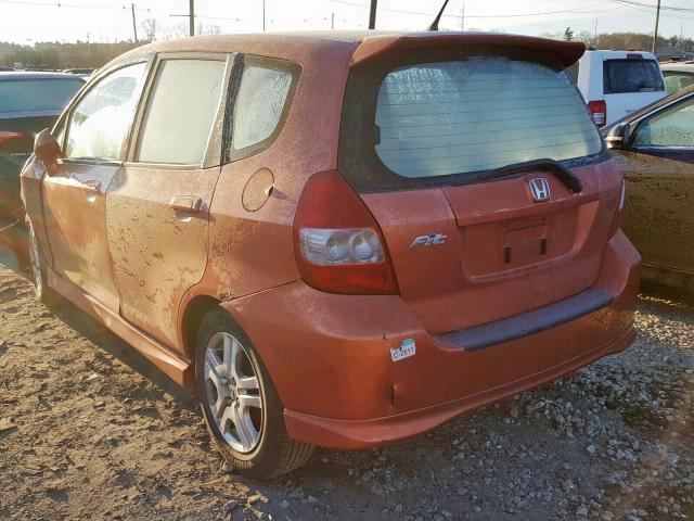 JHMGD386X7S007970 - 2007 HONDA FIT S 橙色 照片 3