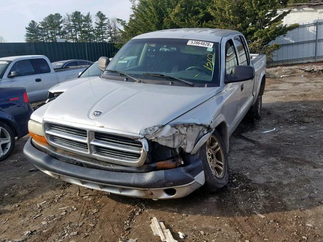 1D7HG38KX4S729855 - 2004 DODGE DAKOTA QUA SILVER photo 2