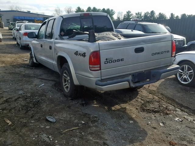 1D7HG38KX4S729855 - 2004 DODGE DAKOTA QUA SILVER photo 3