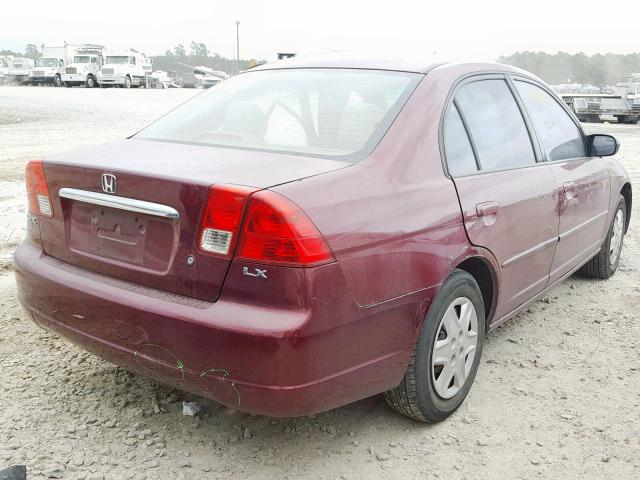 2HGES16543H551400 - 2003 HONDA CIVIC LX BURGUNDY photo 4