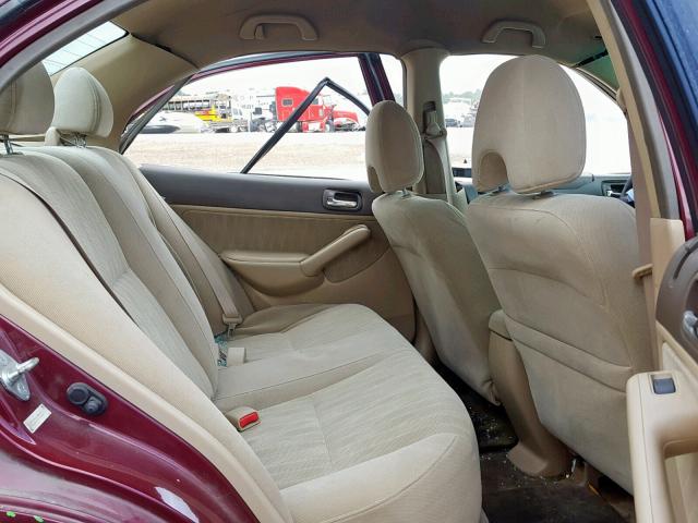 2HGES16543H551400 - 2003 HONDA CIVIC LX BURGUNDY photo 6