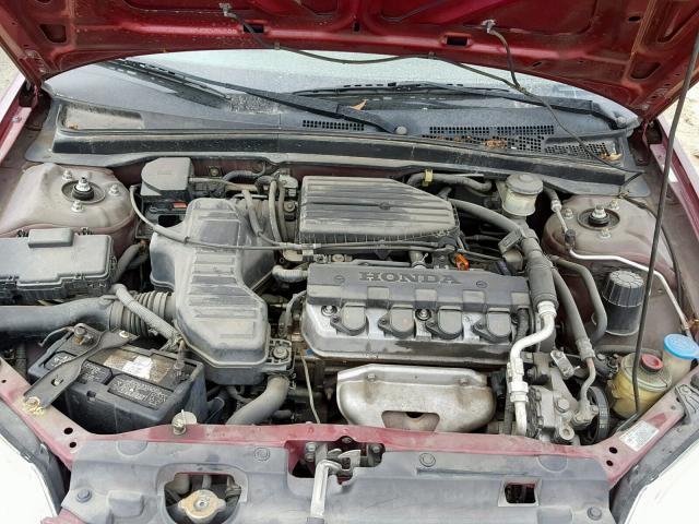 2HGES16543H551400 - 2003 HONDA CIVIC LX BURGUNDY photo 7