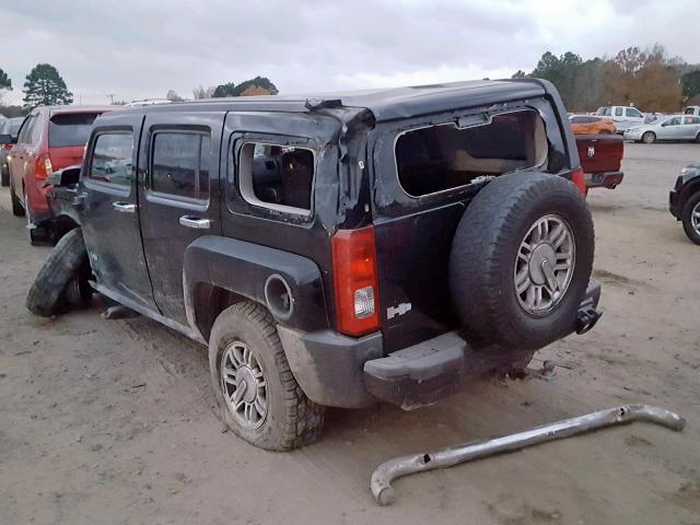 5GTDN13E478159723 - 2007 HUMMER H3 BLACK photo 3