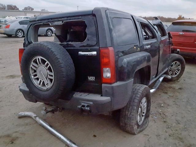 5GTDN13E478159723 - 2007 HUMMER H3 BLACK photo 4