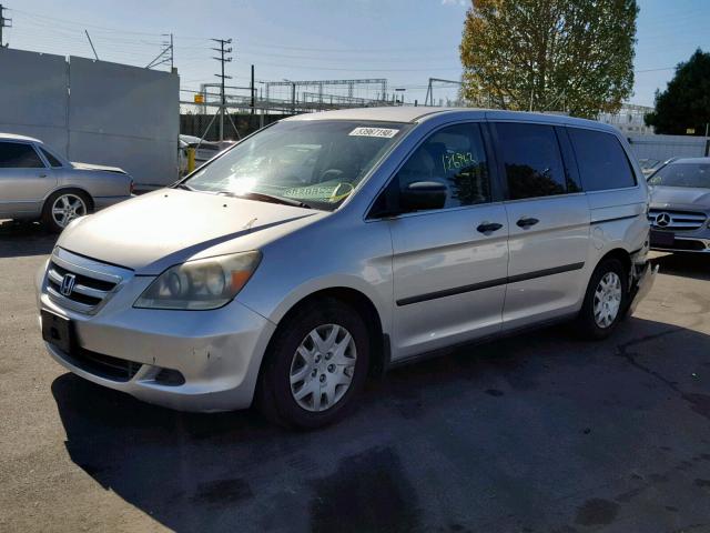 5FNRL38267B126140 - 2007 HONDA ODYSSEY LX SILVER photo 2