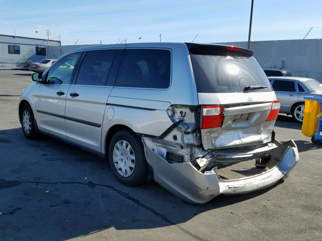 5FNRL38267B126140 - 2007 HONDA ODYSSEY LX SILVER photo 3